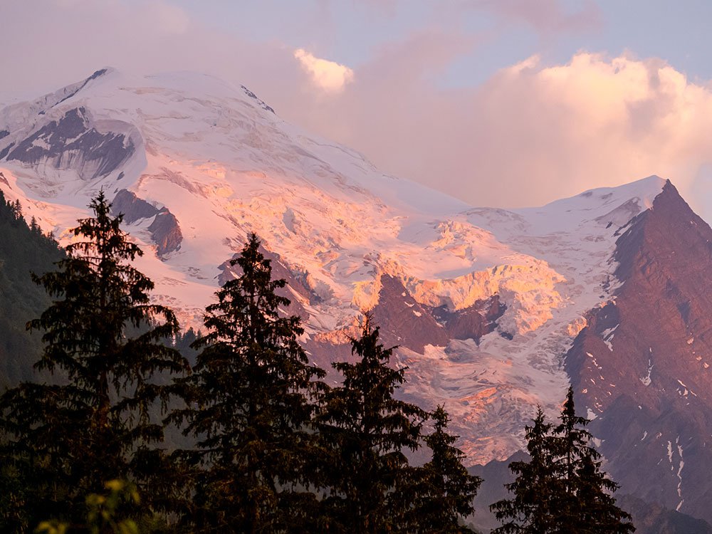 Le Mont Blanc au coucher du soleil