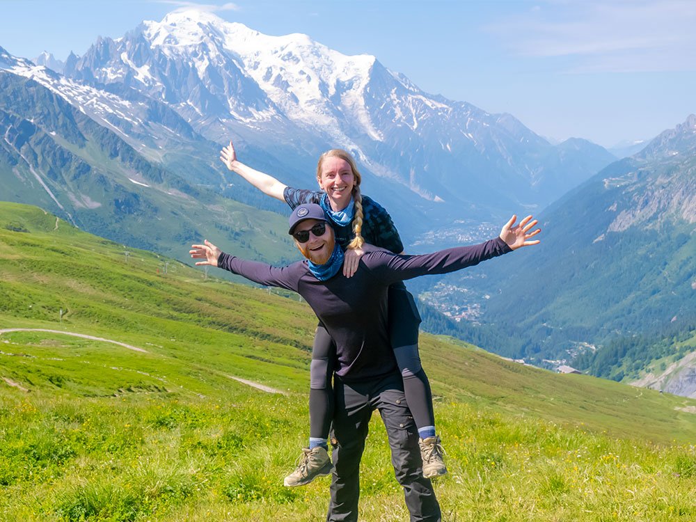 Selfie devant le Mont Blanc