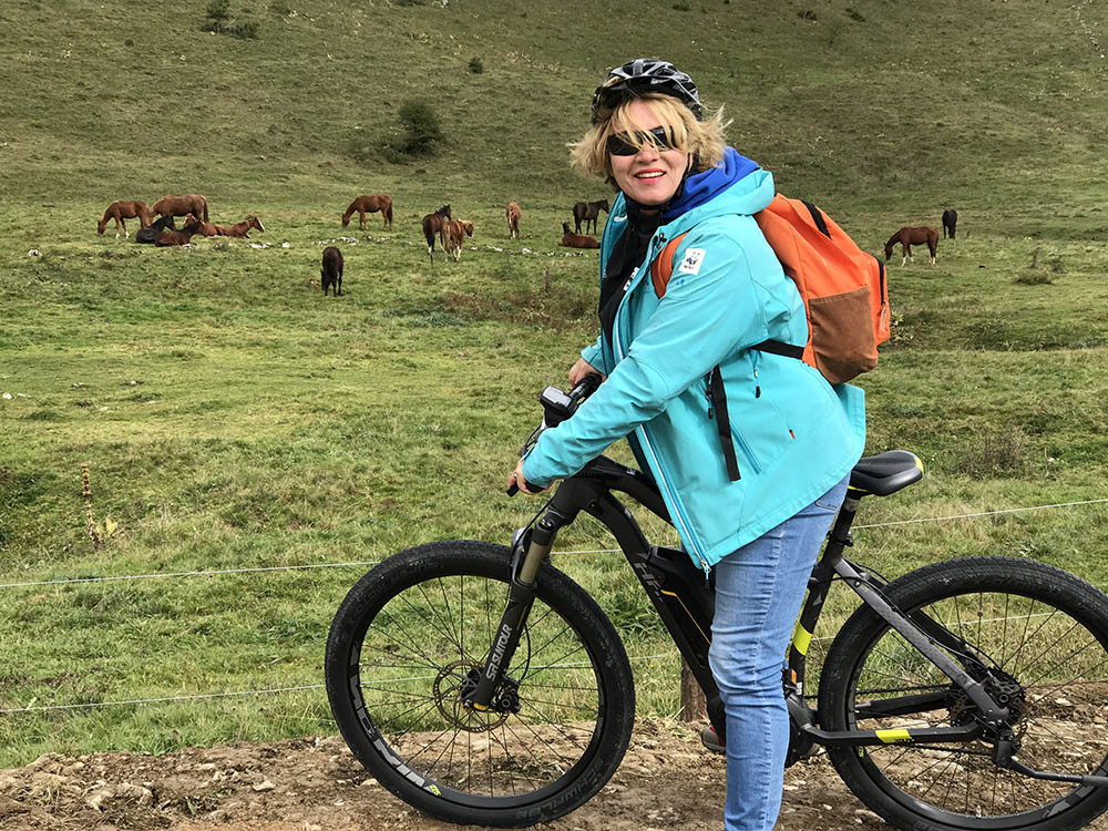 Nathalie à vélo