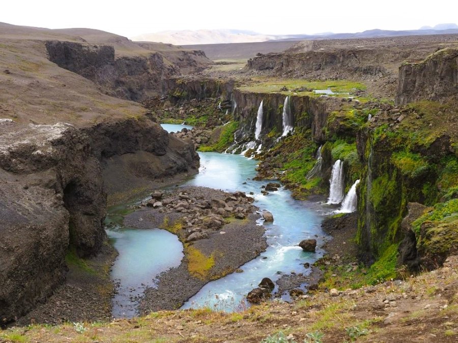 Chutes multiples en Islande