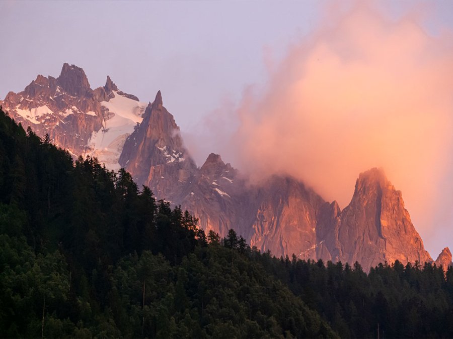 Coucher de soleil à Chamonix