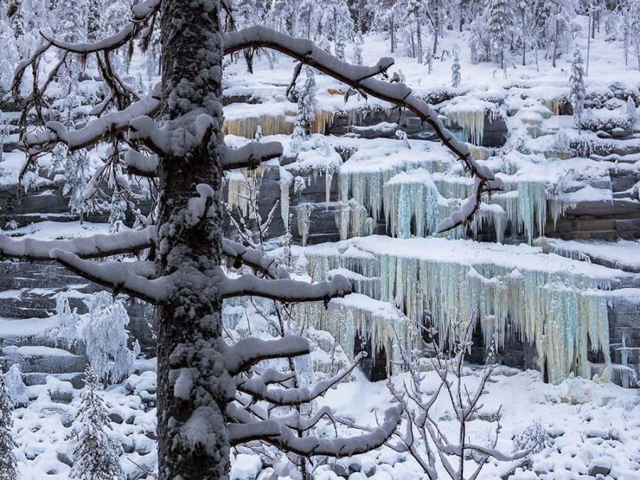 Cascade colorée à Posio