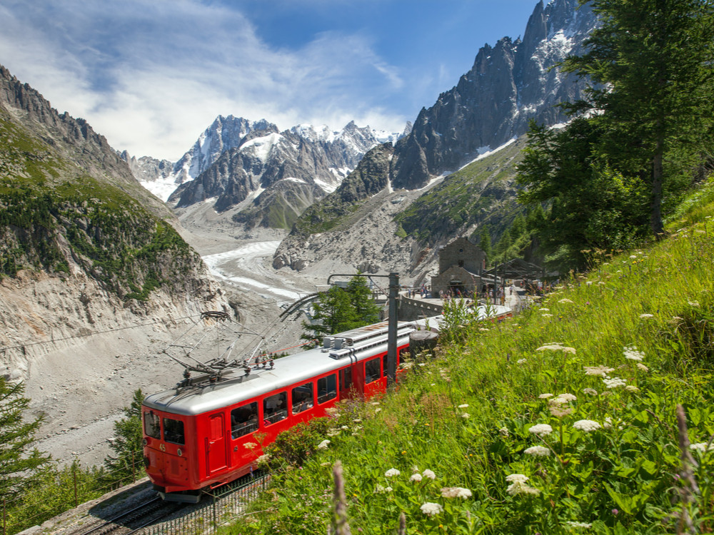 Trajet en train de Montenvers