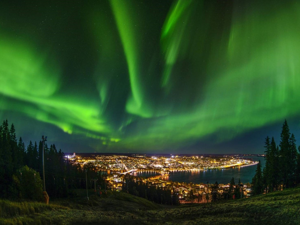 Aurores boréales au-dessus d'Östersund